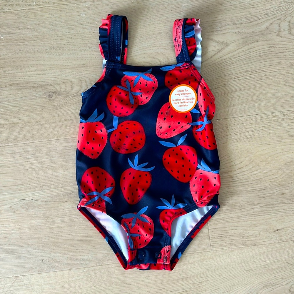 Carter’s Just One You 6 Month Baby Girl Swimsuit Strawberry Print NWOT
